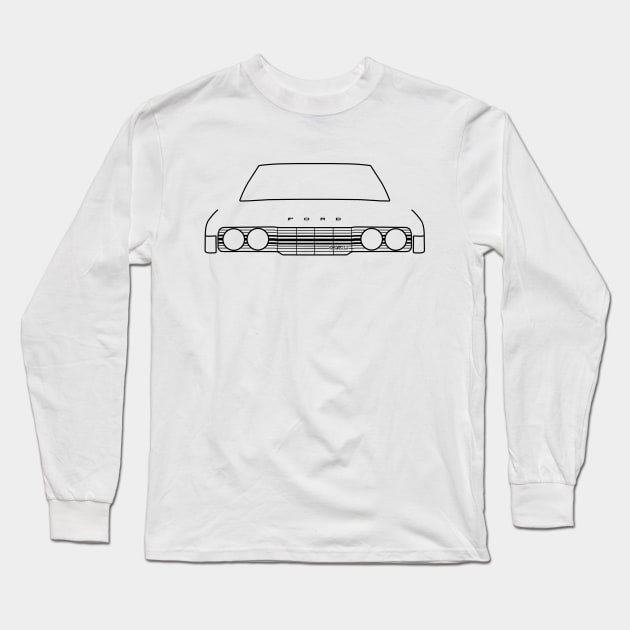 Ford Cortina Mk3 outline graphic (black) Long Sleeve T-Shirt by soitwouldseem